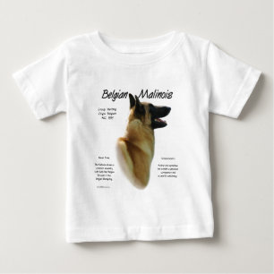 T-shirt Pour Bébé Histoire des Malinois belges ; Tout sur les Malino