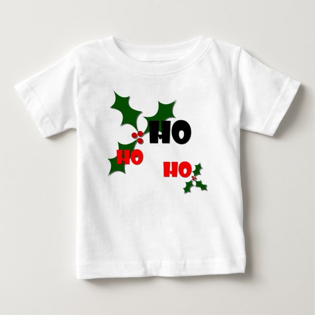 T-shirt Pour Bébé Ho Ho Ho Holly & Berries Chemise pour enfants (Devant)