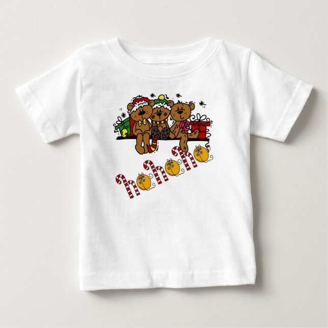 T-shirt Pour Bébé Ho Ho Ho Nounours (Devant)