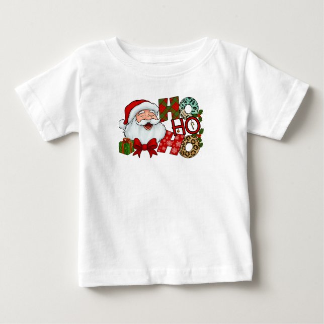 T-shirt Pour Bébé Ho Ho Ho Santa Laughing Face Christmas Tee (Devant)