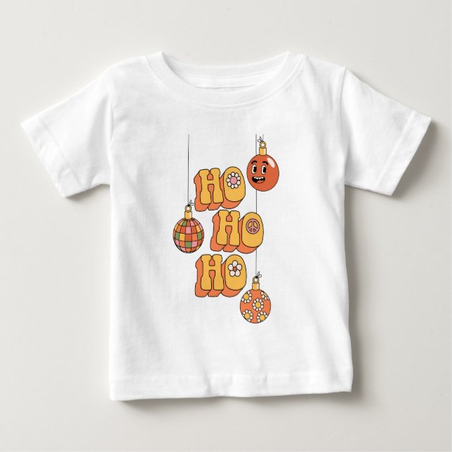 T-shirt Pour Bébé Ho Ho Ho - Super fête de Noël (Devant)