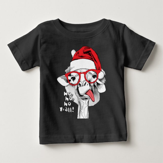 T-shirt Pour Bébé Ho Ho Y’all Giraffe (Devant)