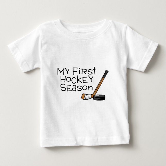 T-shirt Pour Bébé Hockey ma première saison d'hockey (bâton et (Devant)