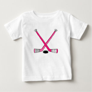 T-shirt Pour Bébé Hockey rose