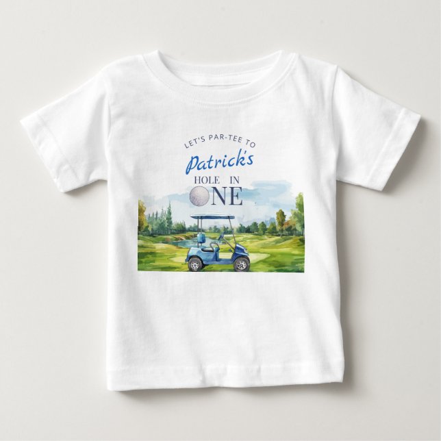 T-shirt Pour Bébé Hole In One Golf 1st Birthday  (Devant)