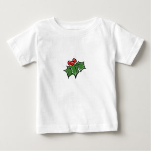 T-shirt Pour Bébé Holly Feuilles, Holly baies, fun vacances botaniqu
