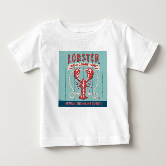 T-shirt Pour Bébé Homard frais pris tous les jours | Maine (Devant)
