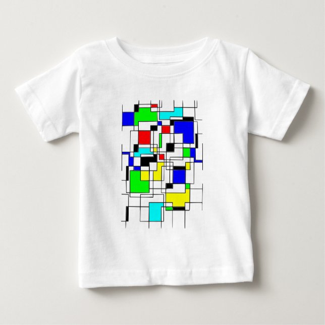 T-shirt Pour Bébé Hommage Random Carré À Mondrian (Devant)