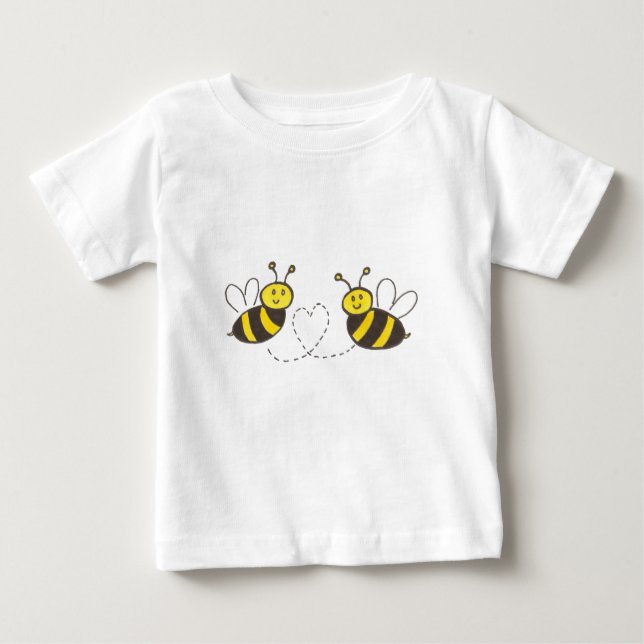 T-shirt Pour Bébé Honey Bees with Heart (Devant)
