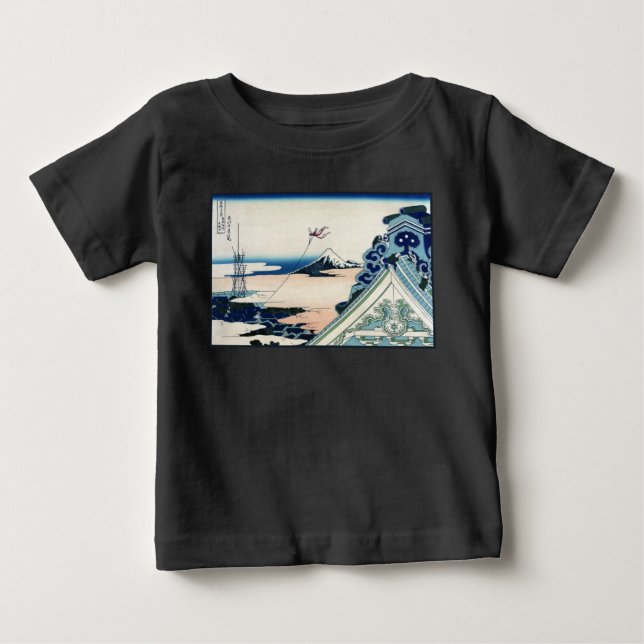 T-shirt Pour Bébé Honganji Temple Vista du Mont Fuji Bois japonais (Devant)