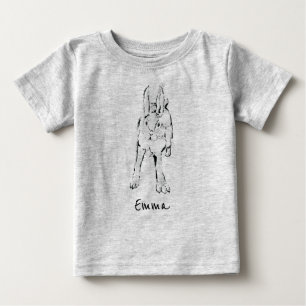 T-shirt Pour Bébé Hopping Lapin sauvage / Nom de bébé personnalisé