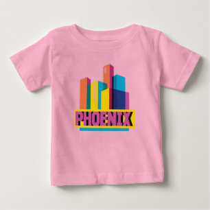 T-shirt Pour Bébé Horizon au néon de Phoenix, Arizona  