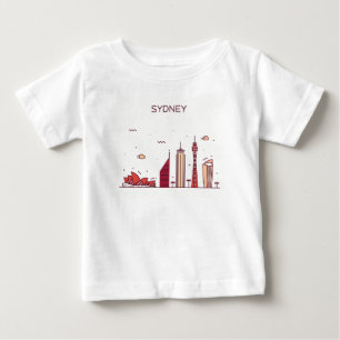T-shirt Pour Bébé Horizon de griffonnage de Sydney, Australie  