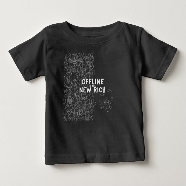 T-shirt Pour Bébé Hors ligne est le New Rich (Devant)