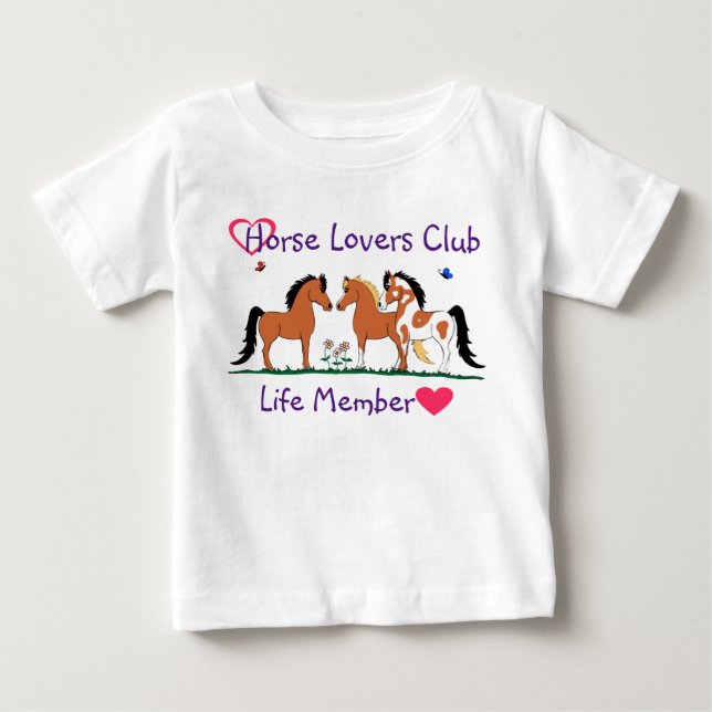 T-shirt Pour Bébé Horse Lovers Club Life Membre (Devant)