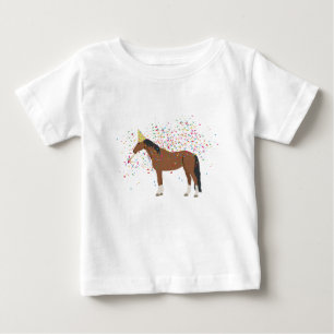 T-shirt Pour Bébé Horse Partyler Animaux de ferme ayant une fête