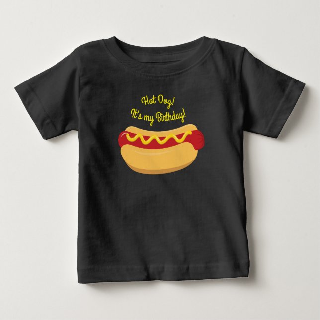 T-shirt Pour Bébé Hot Dog Anniversaire de enfant Party Cuire mignonn (Devant)
