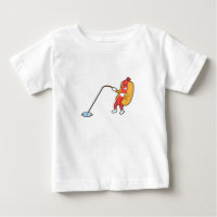 Hotdog à la pêche avec bâtonnet de pêche