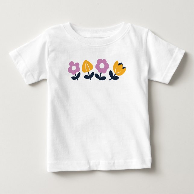 T-shirt Pour Bébé Hugs d'avril et nez mouillé - partie florale (Devant)