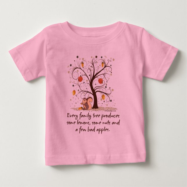 T-shirt Pour Bébé Humour d'arbre généalogique (Devant)