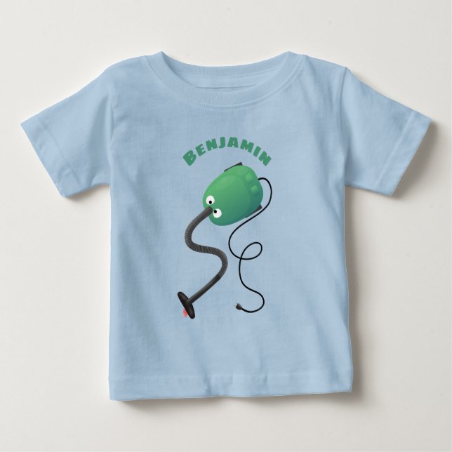 T-shirt Pour Bébé Humour de dessin animé de l'aspirateur mignon (Devant)