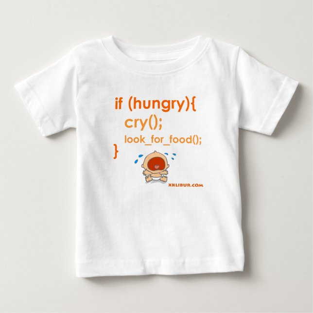 T-shirt Pour Bébé Hungry Baby (Devant)
