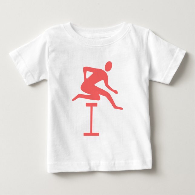 T-shirt Pour Bébé Hurdling - rose tropical (Devant)