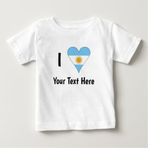T-shirt Pour Bébé I (Argentine Flag Heart LOVE)