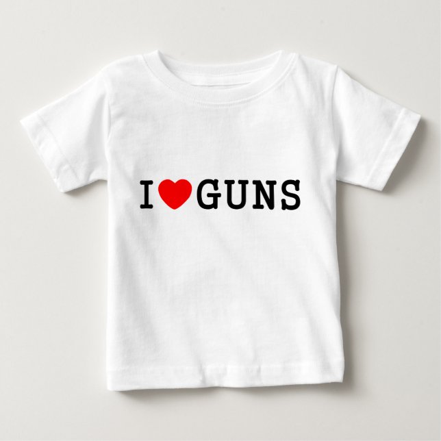 T-shirt Pour Bébé I armes à feu de coeur (Devant)