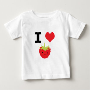 T-shirt Pour Bébé I framboises de coeur