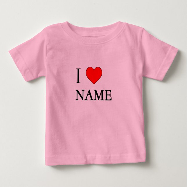 T-shirt Pour Bébé I heart name (customisable) (Devant)