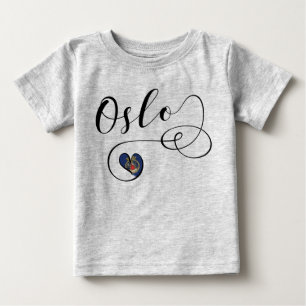 T-shirt Pour Bébé I Heart Oslo, Norvège
