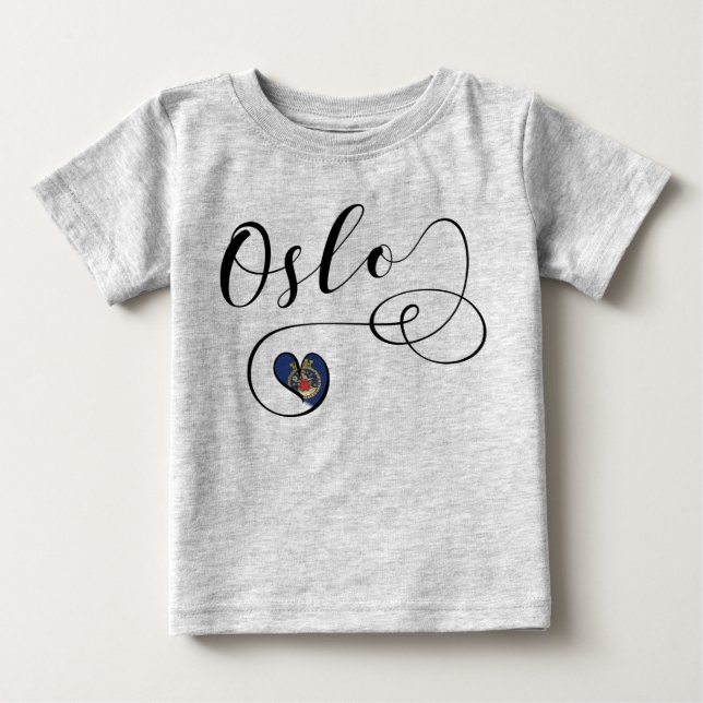 T-shirt Pour Bébé I Heart Oslo, Norvège (Devant)
