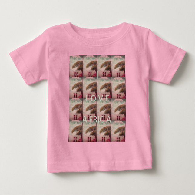 T-shirt Pour Bébé I Love Africa - Motif du paysage culturel (Devant)