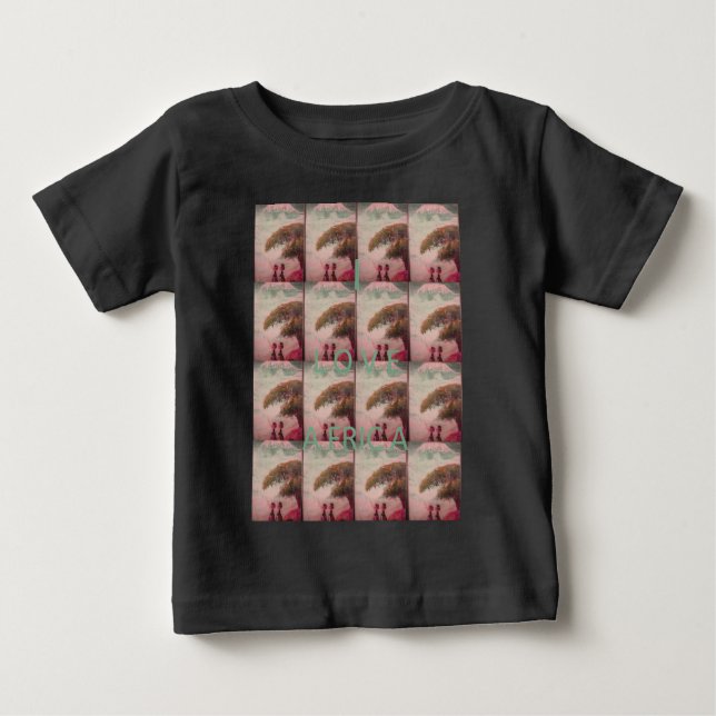 T-shirt Pour Bébé I Love Africa - Motif du paysage culturel (Devant)
