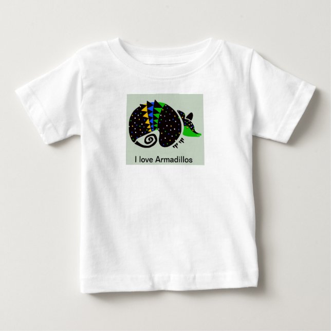 T-shirt Pour Bébé I love ARMADILLOS - Animal en voie de disparition  (Devant)