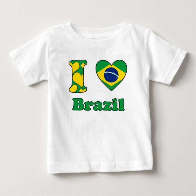 T-shirt Pour Bébé I love Brazil (Devant)