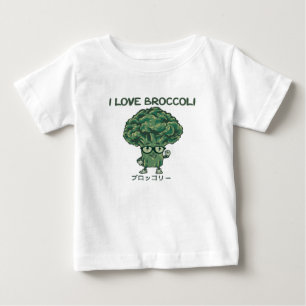 T-shirt Pour Bébé I Love Broccoli, Kawaii Cute Japanese
