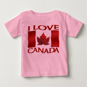 T-shirt Pour Bébé I Love Canada Creeper Organic Baby Canada Chemise