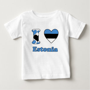 T-shirt Pour Bébé I love Estonia