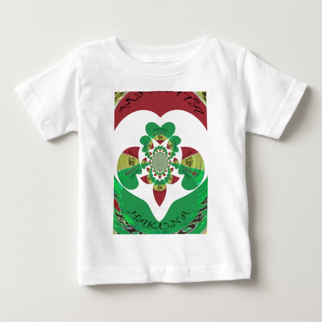 T-shirt Pour Bébé I Love Ethiopia Kaleidoscope - Heartfeel Rasta Art (Devant)