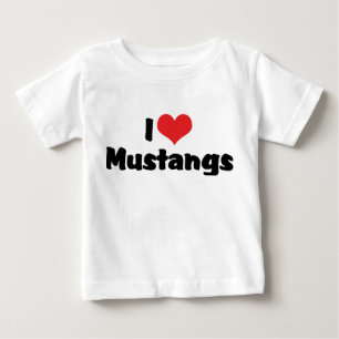 T-shirt Pour Bébé I Love Heart Mustangs - Cheval Lover