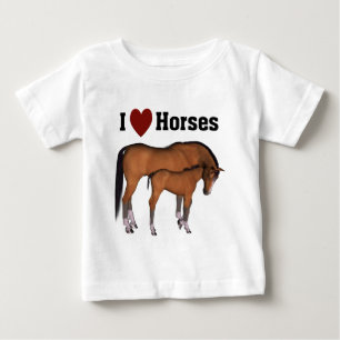 T-shirt Pour Bébé I Love Horses Infantile Wear