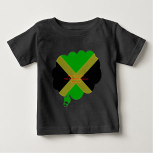 T-shirt Pour Bébé I Love Jamaica Text on Flag Art Print