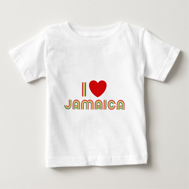T-shirt Pour Bébé I Love Jamaïque (Devant)
