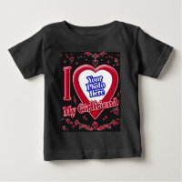 I Love My Girlfriend Photo Coeurs rouges Noir
