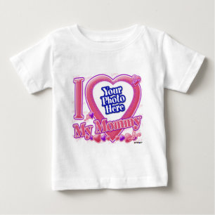 T-shirt Pour Bébé I Love My Mommy rose/violet - photo