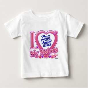 T-shirt Pour Bébé I Love My Sisters rose/violet - photo