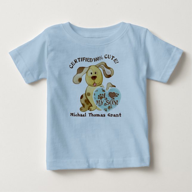 T-shirt Pour Bébé I Love my Son, Personalized Baby Creeper (Devant)