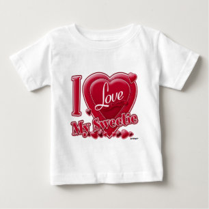 T-shirt Pour Bébé I Love My Sweetie rouge - coeur